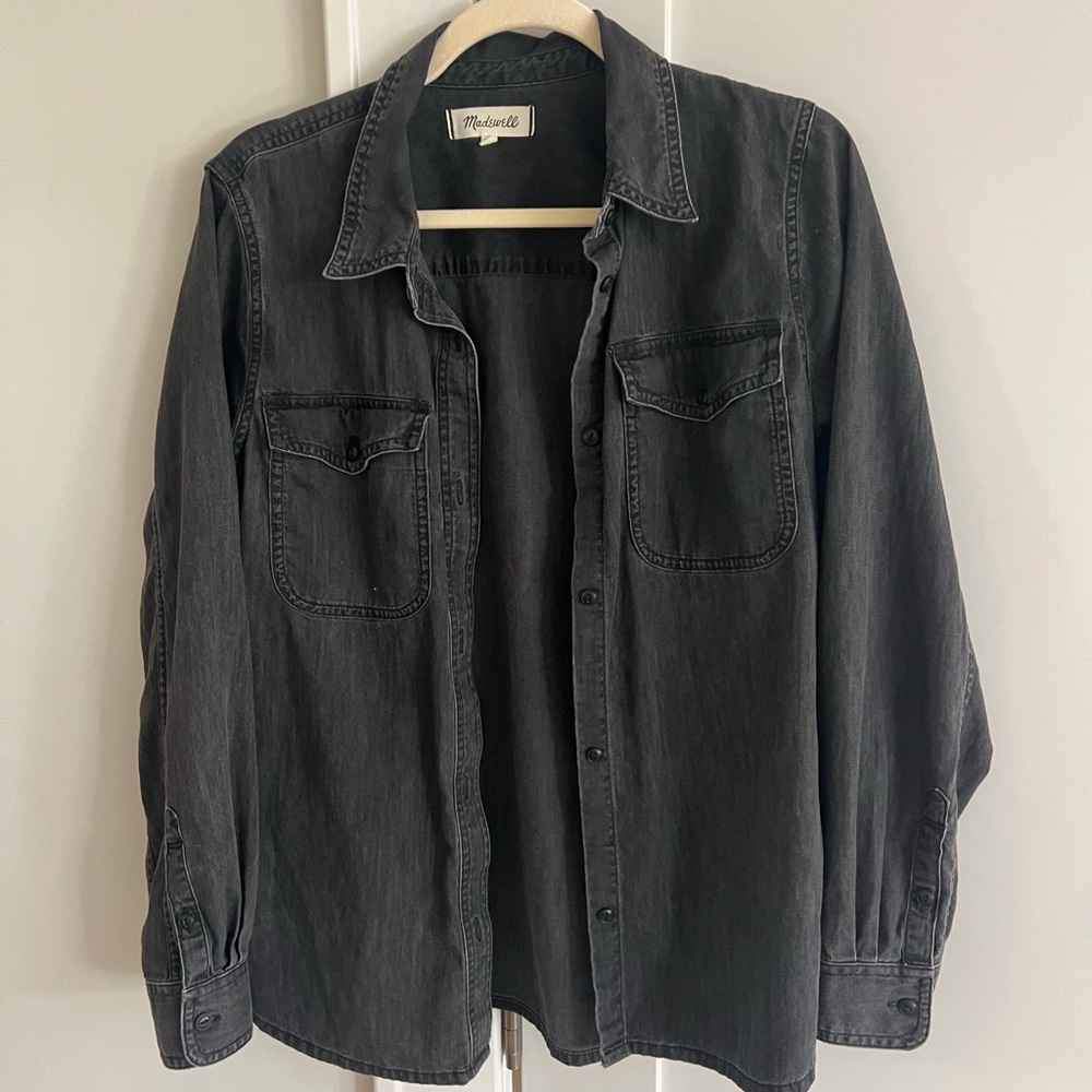 Madewell Black Denim Shirt Jacket